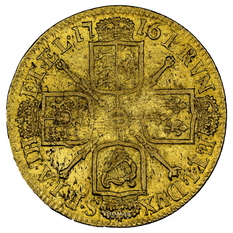Monnaie – Grande-Bretagne George I Guinée or 1716 – NGC VF 35 – Trésor Ellerby area Hoard-Revers