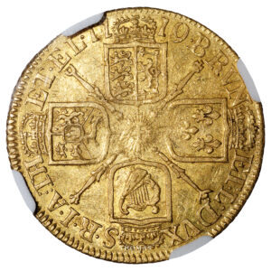 Monnaie – Grande-Bretagne George I Guinée or 1719 – NGC VF 35 – Trésor Ellerby area Hoard-Revers