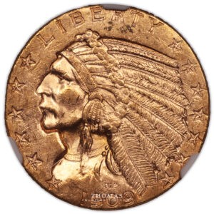 Monnaie - Etats-unis - 5 dollars 1909 D Denver NGC MS 62 avers