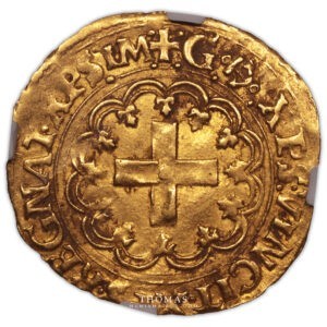 Monnaie - France François Ier - Ecu d'or à la croisette L Bayonne - NGC MS 61 revers