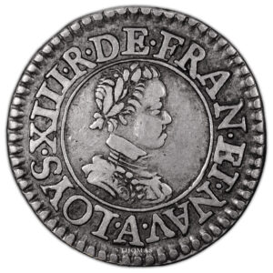 Monnaie - France Louis XIII Essai en argent du denier tournois 1616 A Paris-Avers