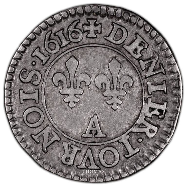 Monnaie - France Louis XIII Essai en argent du denier tournois 1616 A Paris-Revers