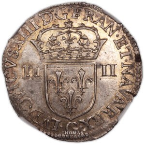 Monnaie - France Louis XIII - Quart ecu 1642 G Poitiers NGC MS 63 avers