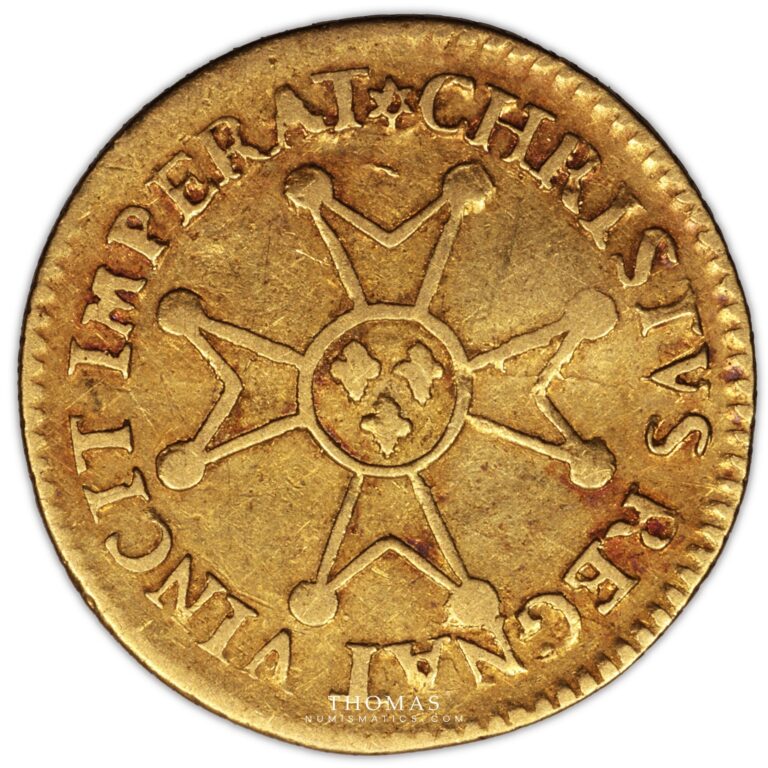 Coin - France - Louis XV - Gold Demi Louis d'or a la croix saint esprit - 1719 BB Strasbourg reverse