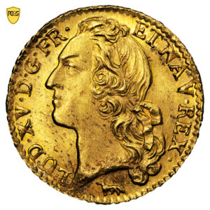 Monnaie - France Louis XV - Louis d'or au bandeau 1754 A - Trésor de la rue Mouffetard - NGC MS 65-Avers