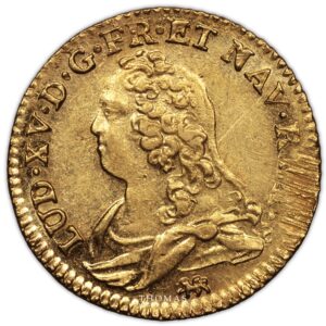 coin - France - Louis XV - Gold Louis d'or aux lunettes 1732 T nantes obverse