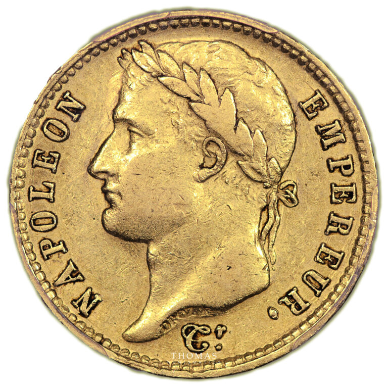 Monnaie - France Napoléon Ier 20 Francs or 1809 W Lille PCGS AU 53-Avers