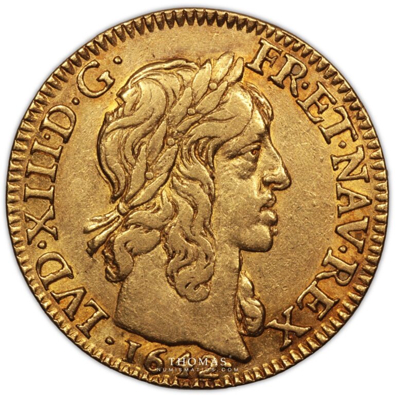 Coin - France  Louis XIII - Gold - Louis d'or mèche mi longue 1642 A Paris variety VINC star obverse
