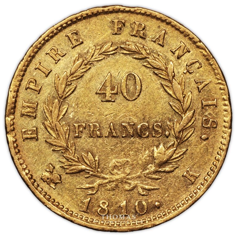 Napoleon I - 40 frans or 1810 K revers