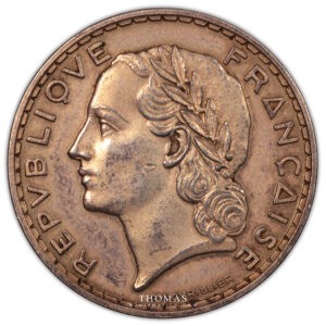 5 francs Lavrillier argent 1933 avers