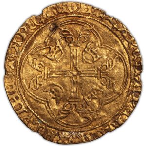 Charles VII gold ecu or montpellier reverse