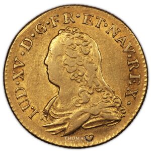 Gold Louis d'or Louis XV 1728 & aix obverse