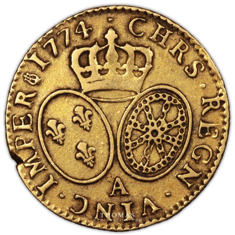 Gold Louis xvi or au buste habille 1774 A Paris reverse