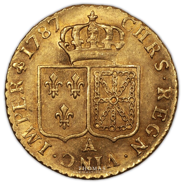 Gold Louis xvi or tête nue 1787 A Paris reverse