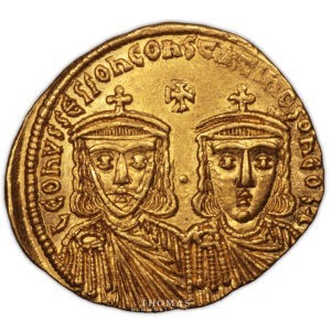 Monnaie - Byzantine Léon IV Le Khazar et constantin VI - solidus or avers