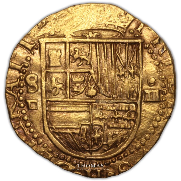 Felipe II - Gold cob 4 Escudos - Sevilla - Kempen Treasure Hoard obverse