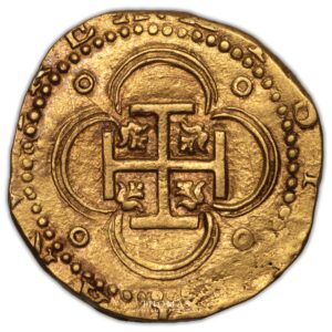 Felipe II - Gold cob 4 Escudos - Sevilla - Kempen Treasure Hoard reverse