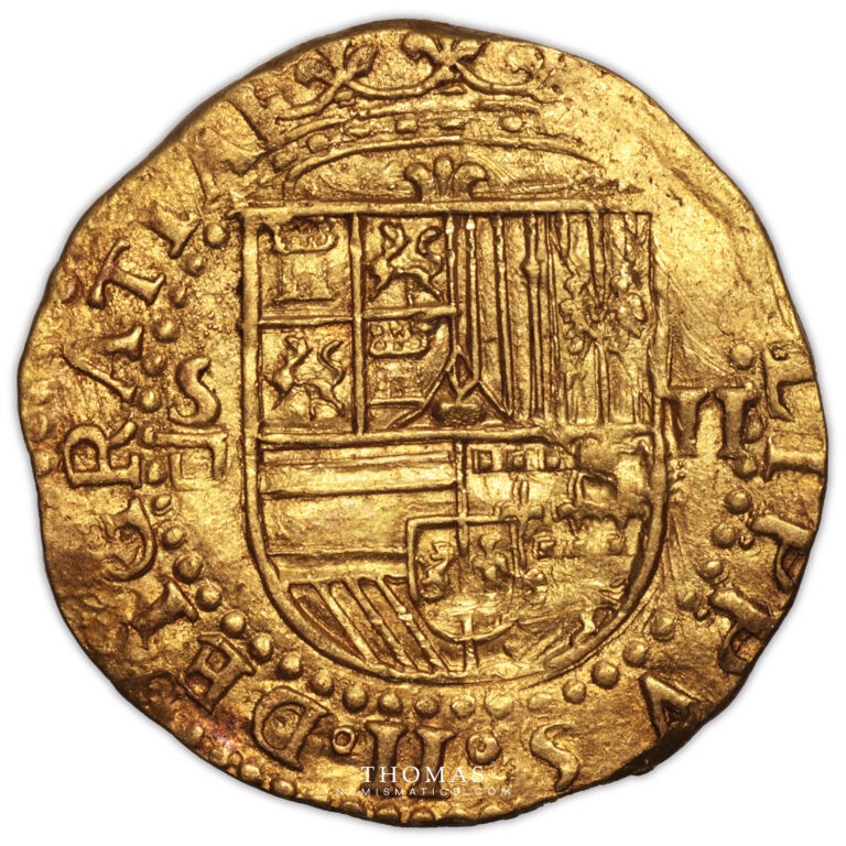 Philippe II - 2 escudos or espagne tresor kempen SUP avers