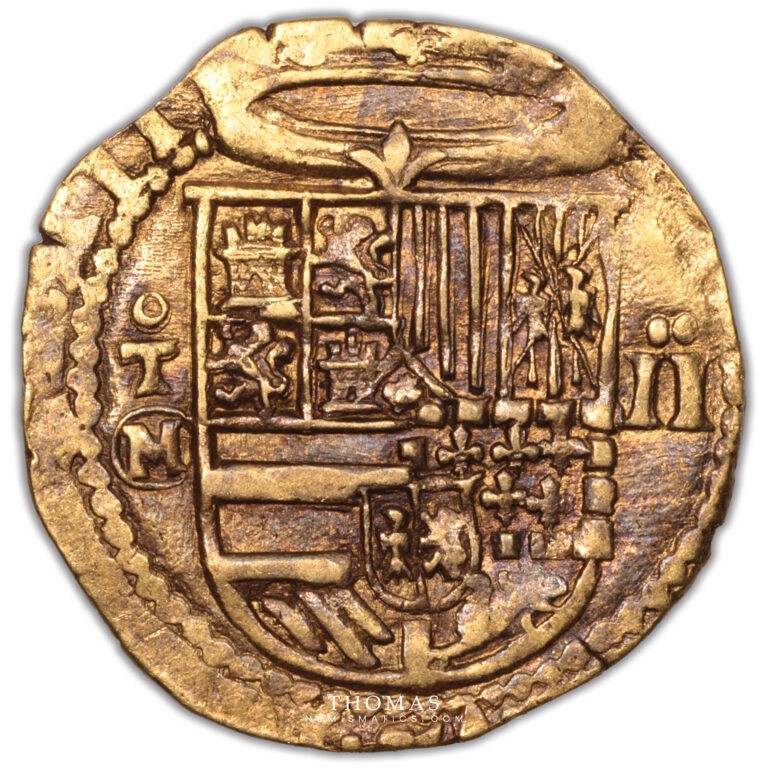 Philippe II 2 escudos or toledo avers trésor kempen