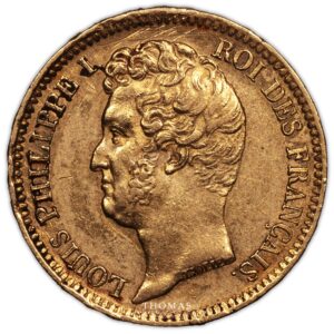 Gold - 20 francs or 1831 T nantes obverse