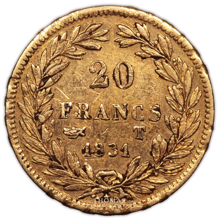 20 francs or 1831 T nantes revers