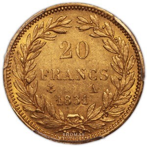20 francs or Louis philippe I - PCGS AU 58 revers
