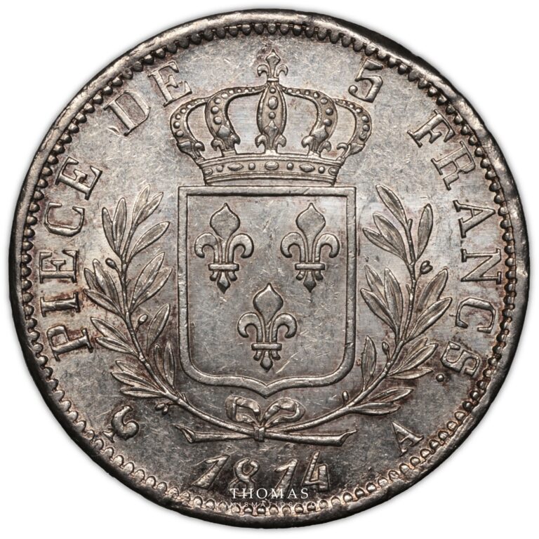 5 francs Louis XVIII 1814 A reverse