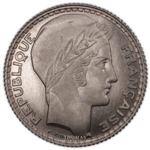 5 francs Turin 1929 essai nickel avers
