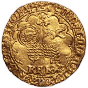 Charles VI Agnel or trésor de guerre cent-ans avers