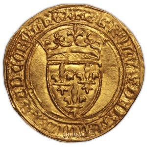 Charles VI ecu or saint-lo trésor guerre cent ans avers