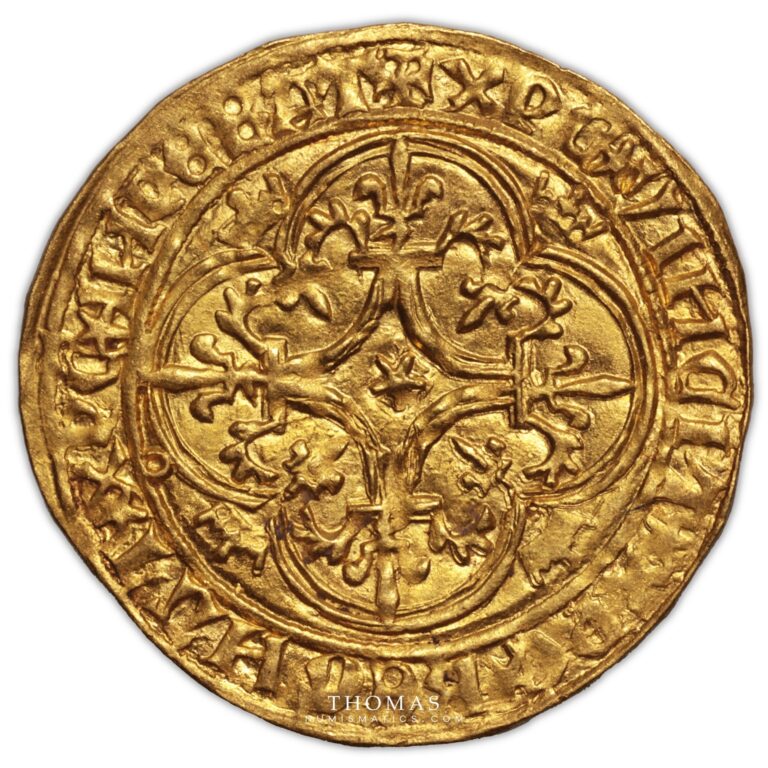 Coin - France  Charles VI - Ecu d'or - Treasure -  the One Hundred Years war reverse