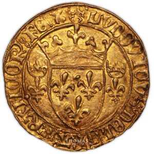 Louis XI - gold ecu dor a la couronne obverse