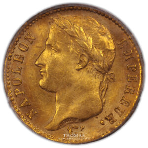 gold 20 francs or 1811 A pcgs ms 63 obverse