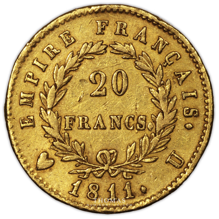 20 francs or 1811 U Turin revers