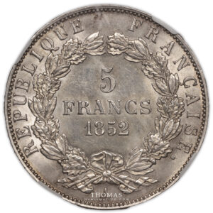 5 francs napoleon III revers