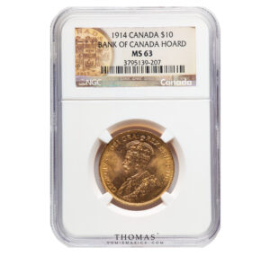 George V - 10 dollars gold canada bank of canada obverse