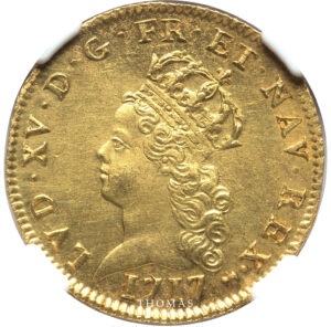 Gold louis or noaille obverse NGC MS 61 1717 A
