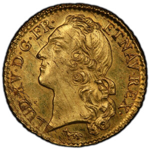 gold Louis or bandeau 1753 A Paris pcgs ms 63 obverse