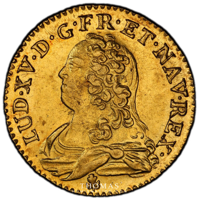 gold Louis or lunettes 1730 O riom pcgs ms 61 obverse