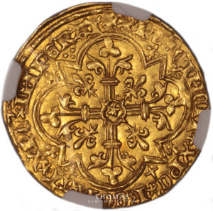 Gold - charles VI agnel or ngc ms 61 reverse
