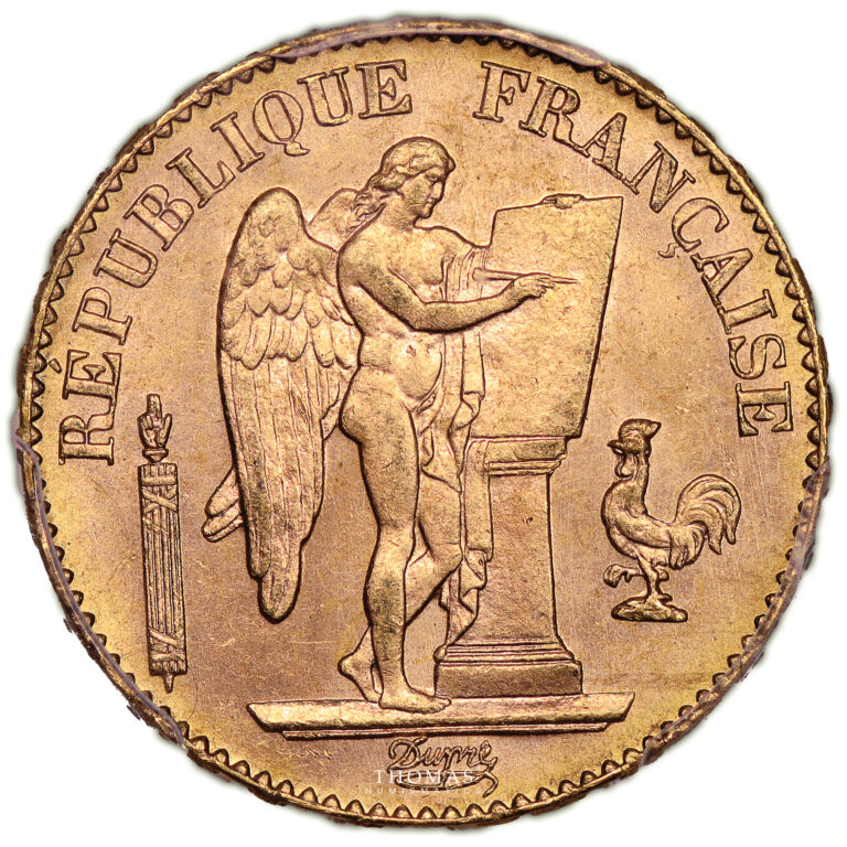 Monnaie - France - 20 francs or génie 1896 A Paris - Torche - PCGS MS 65-Avers