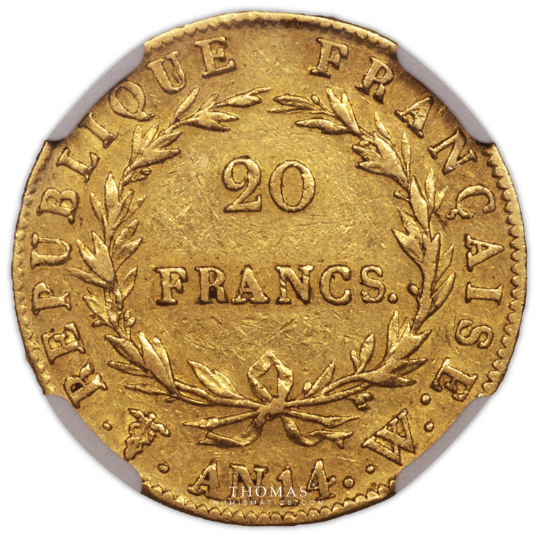 Napoleon I - Gold 20 francs or an 14 W Lille reverse