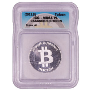 cryptocurrency Token  - Bitcoin - 2013 Casascius BTC - ICG MS 64 PL Blank AI obverse