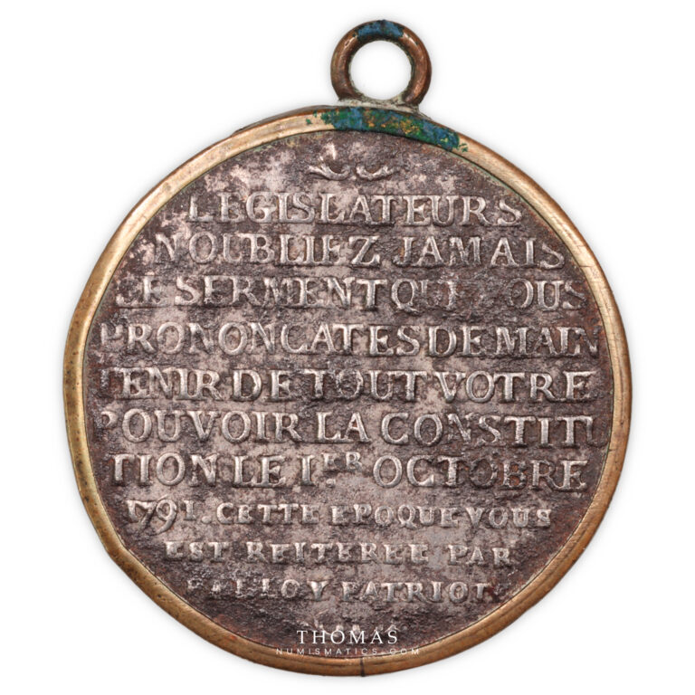 Palloy Medal - Louis XVI - La convention - à la gloire de la nation française - two iron planchets - suspension ring REverse