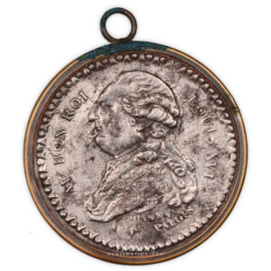 Palloy Medal - Louis XVI - La convention - veille pour la patrie - two iron planchets - suspension ring obverse