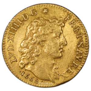 Coin - France Louis XIV - Louis d'or à la tête virile - 1668 Paris-Avers
