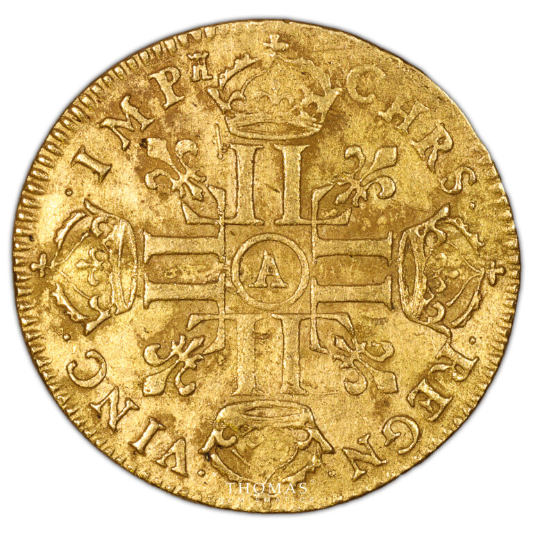 Monnaie - France Louis XIV - Louis d'or à la tête virile - 1668 Paris-Revers