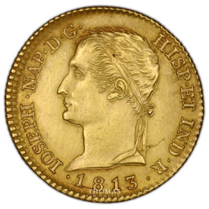Coin- Spain Joseph Napoléon - gold 80 Reales 1813 Madrid - Royaume d'Espagne-obverse