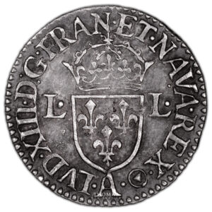 coin - France Louis XIII - pattern silver Liard 1625 A Paris  obverse