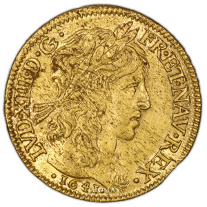 Monnaie - France Louis XIII Louis d'or de Warin à la mèche courte - 1641 Paris-Avers